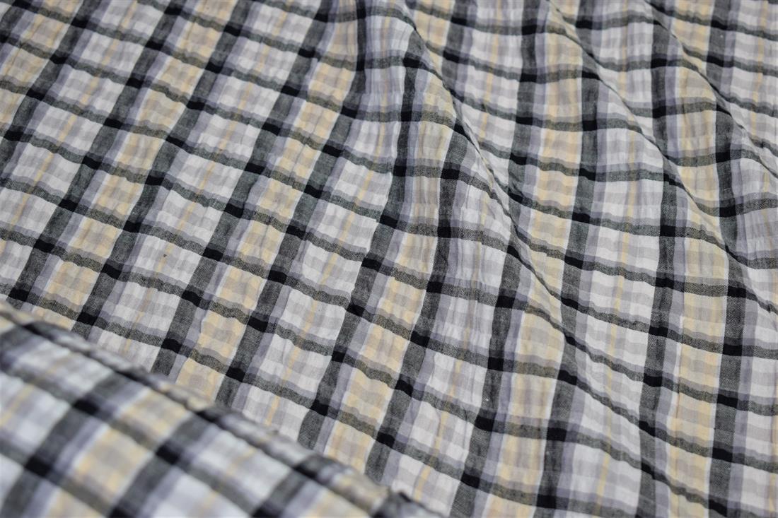 Gingham Print Gauze Fabric