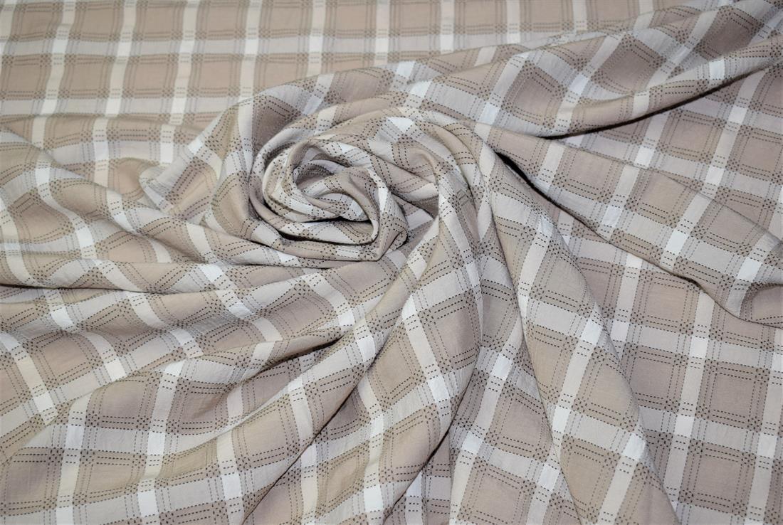 Gingham Print Gauze Fabric