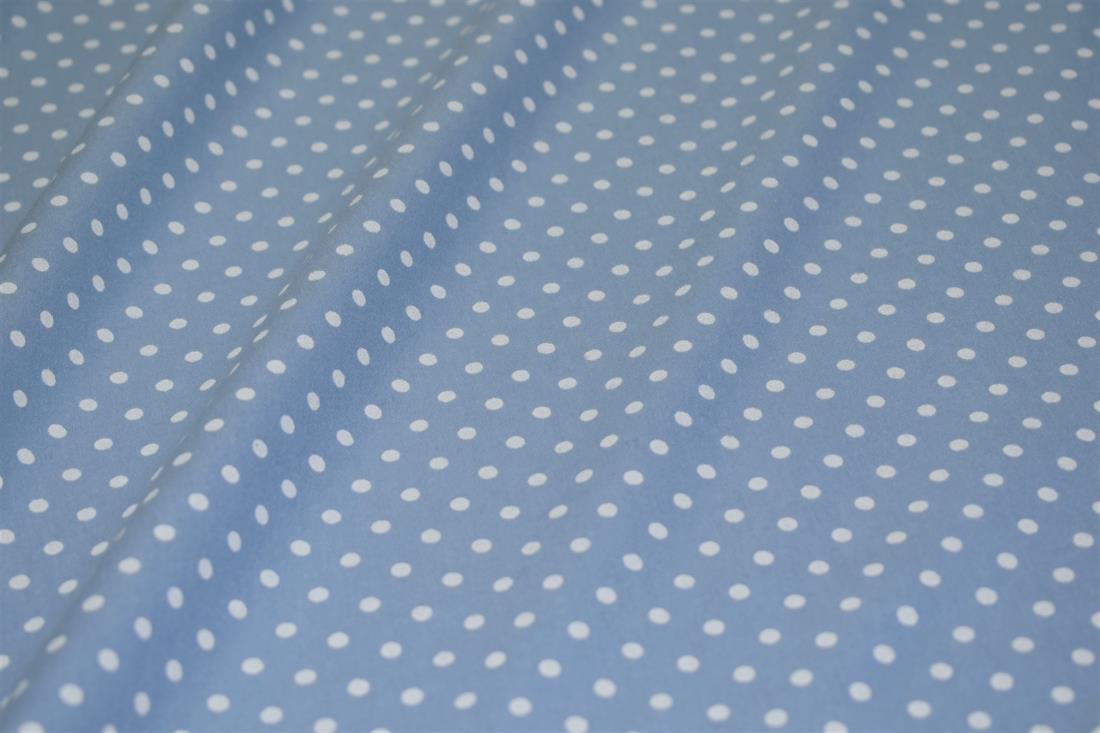 Light Blue Dots Print Gauze Fabric