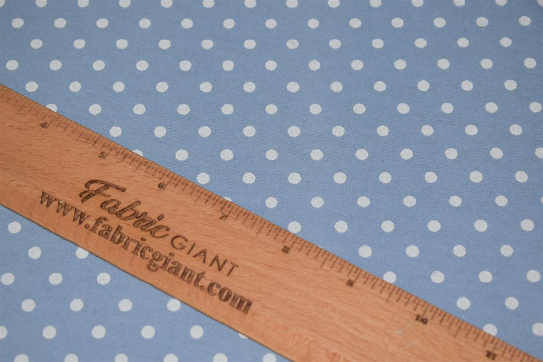 Light Blue Dots Print Gauze Fabric