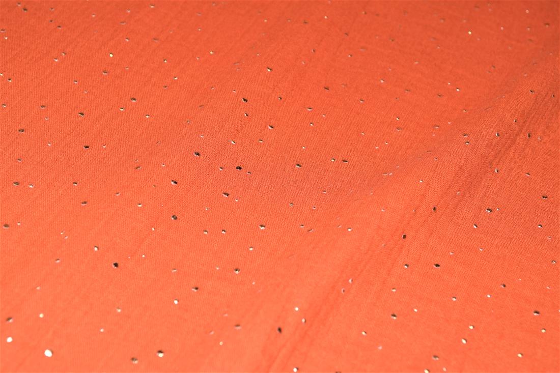 Gold Speckled Double Gauze Printed Fabric