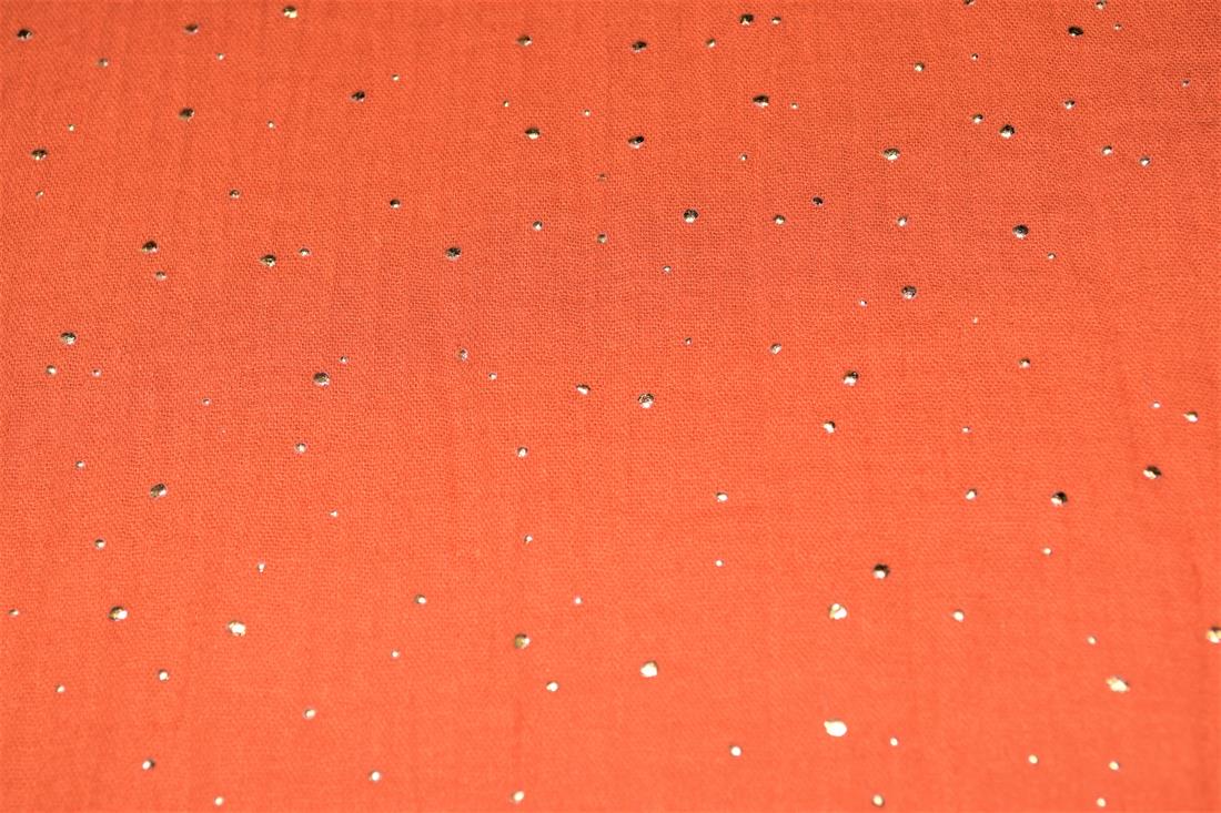 Gold Speckled Double Gauze Printed Fabric
