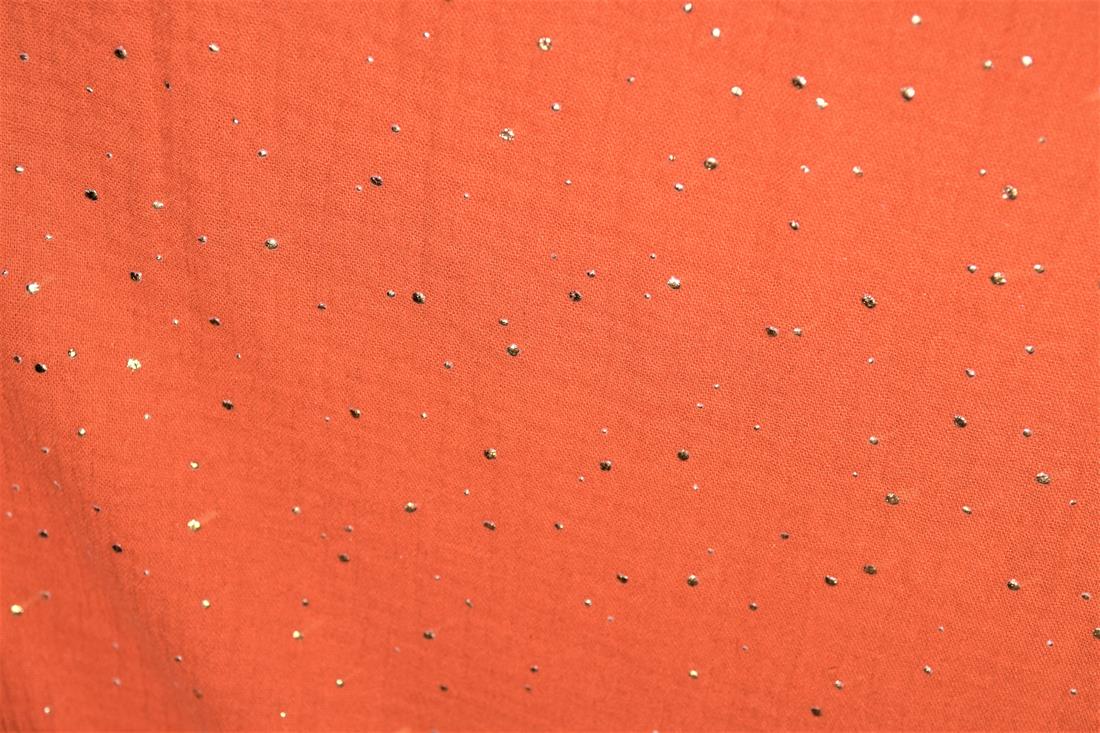 Gold Speckled Double Gauze Printed Fabric