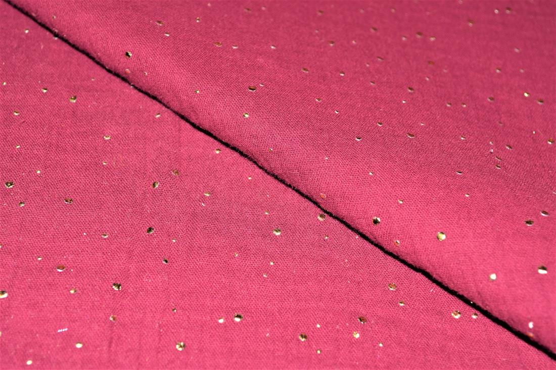 Gold Speckled Double Gauze Printed Fabric