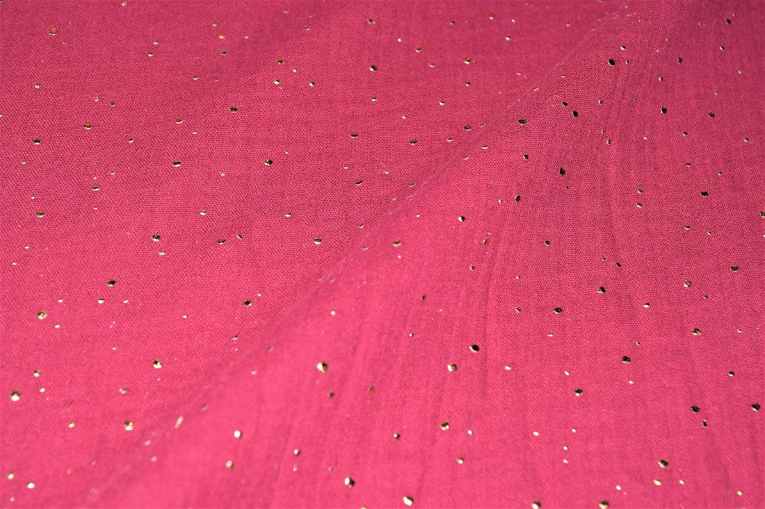 Gold Speckled Double Gauze Printed Fabric