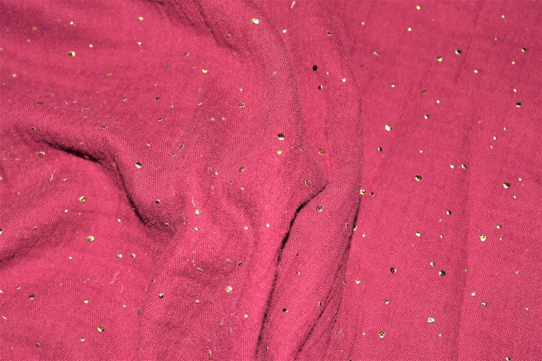 Gold Speckled Double Gauze Printed Fabric