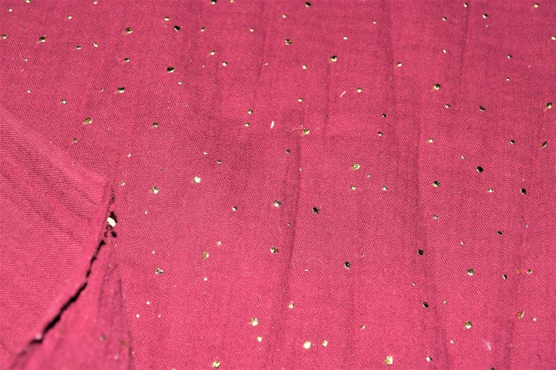 Gold Speckled Double Gauze Printed Fabric