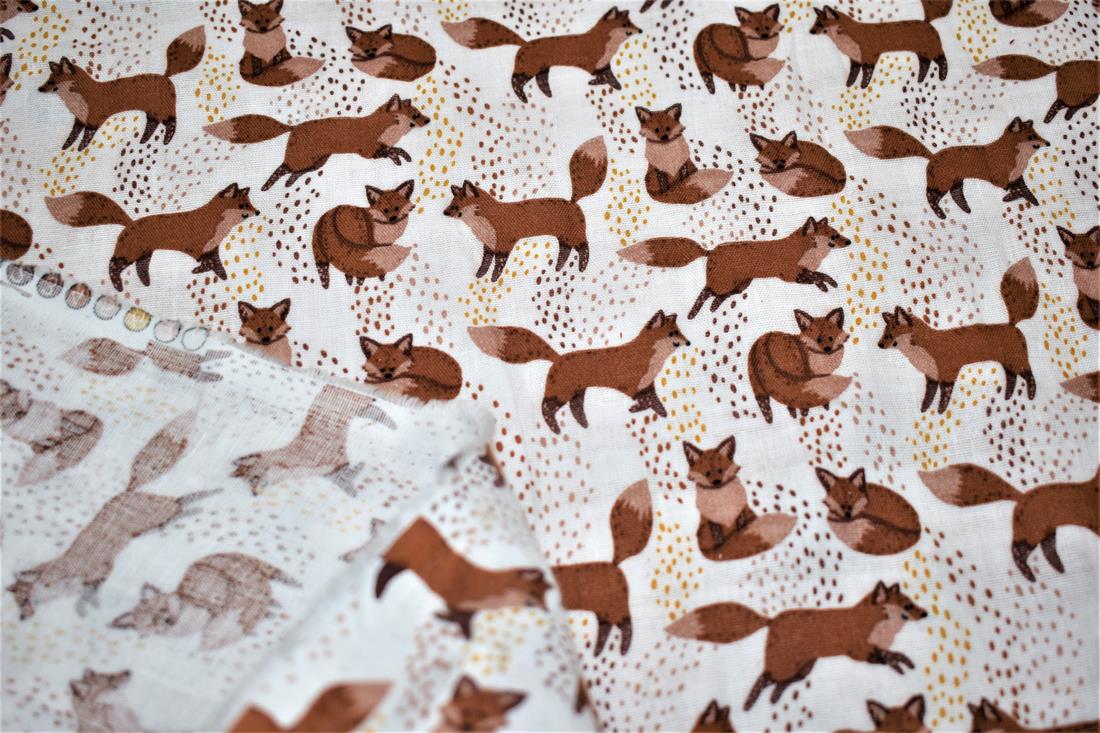 Spotty Foxes Double Gauze Fabric