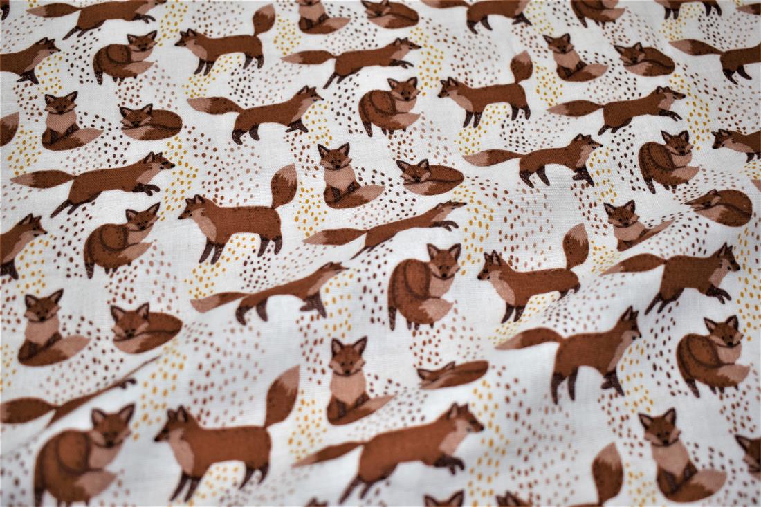 Spotty Foxes Double Gauze Fabric