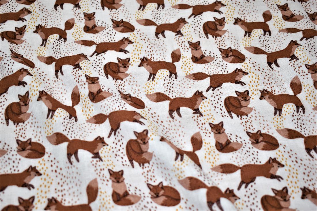 Spotty Foxes Double Gauze Fabric