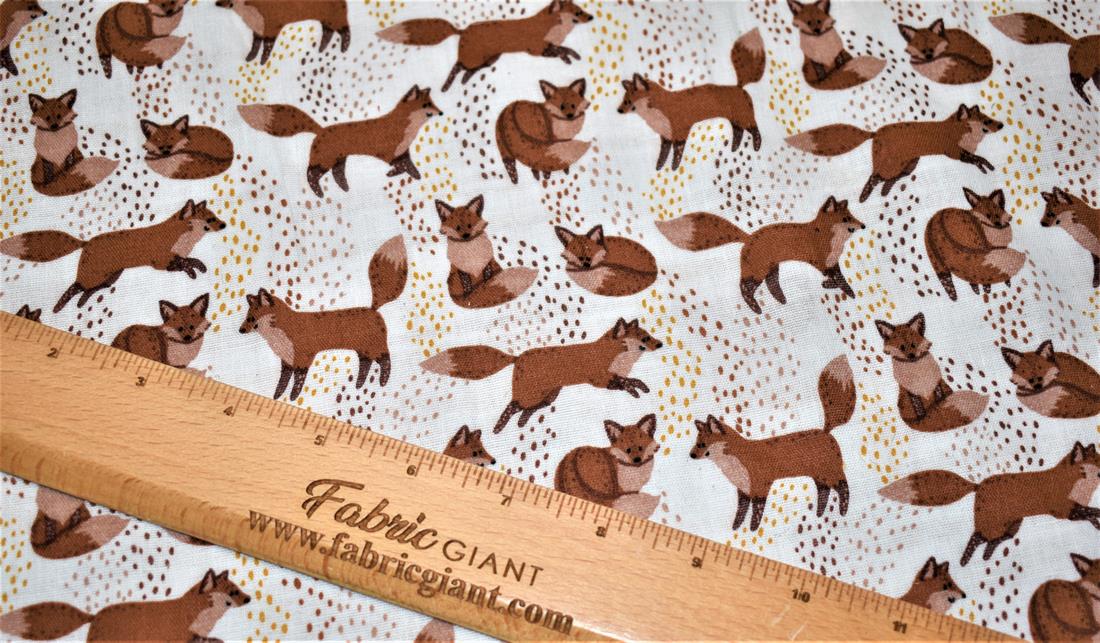 Spotty Foxes Double Gauze Fabric