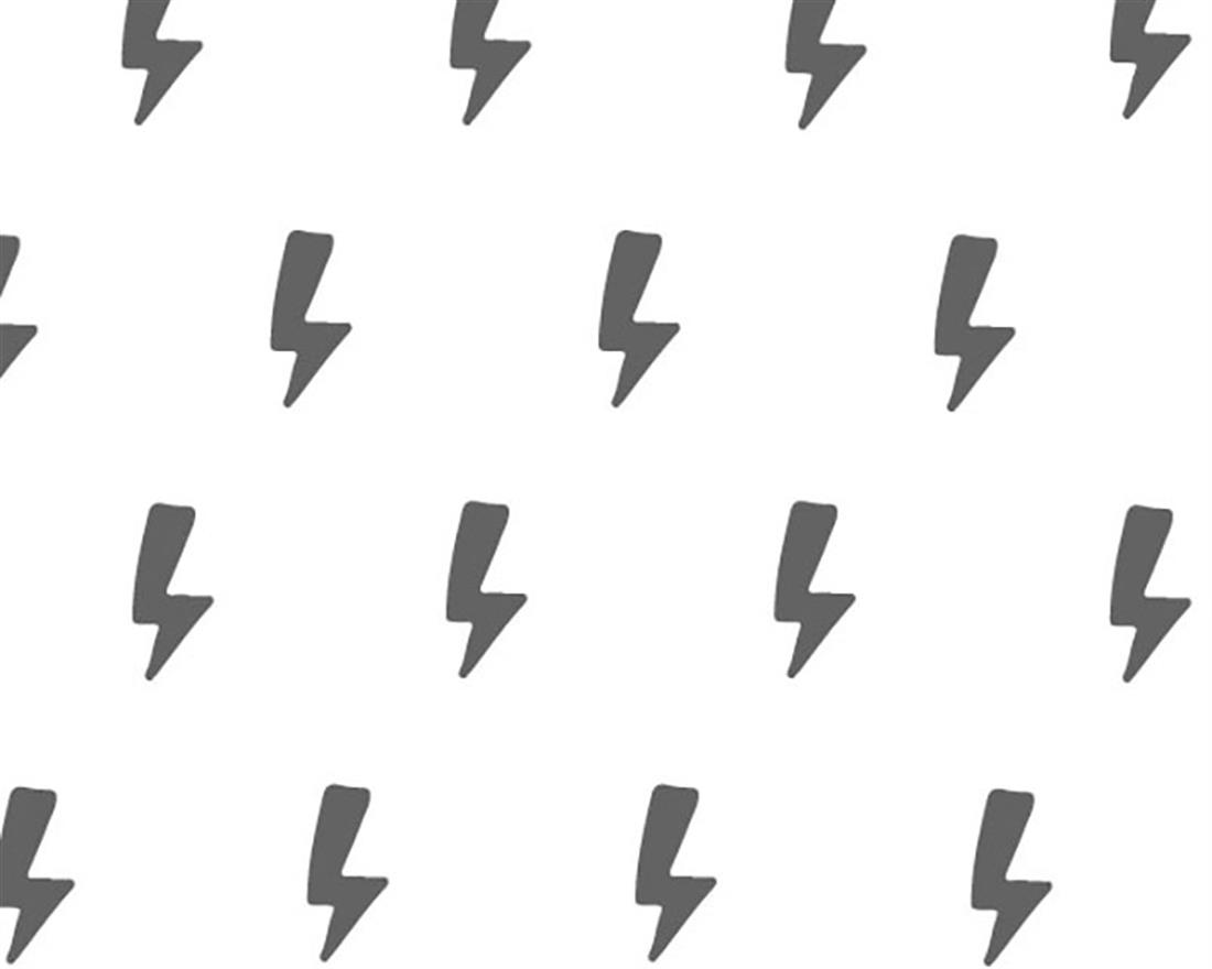 Lightning Bolts Silver Metallic Double Gauze Printed Fabric
