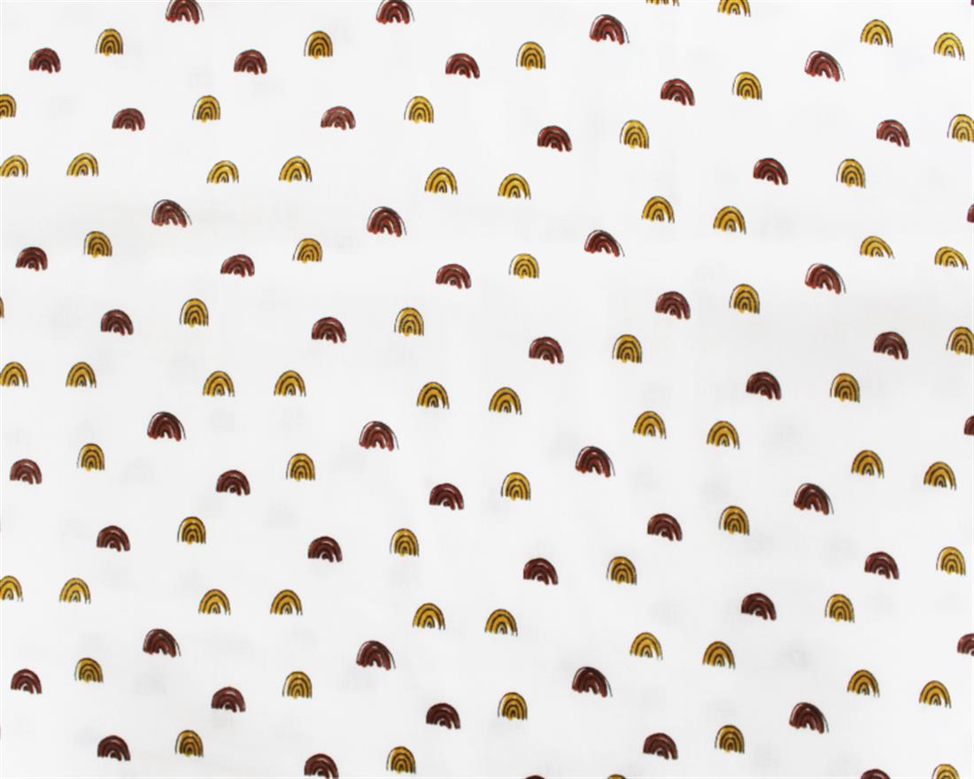 Cream Cute Painted Rainbows Double Gauze Printed Fabric