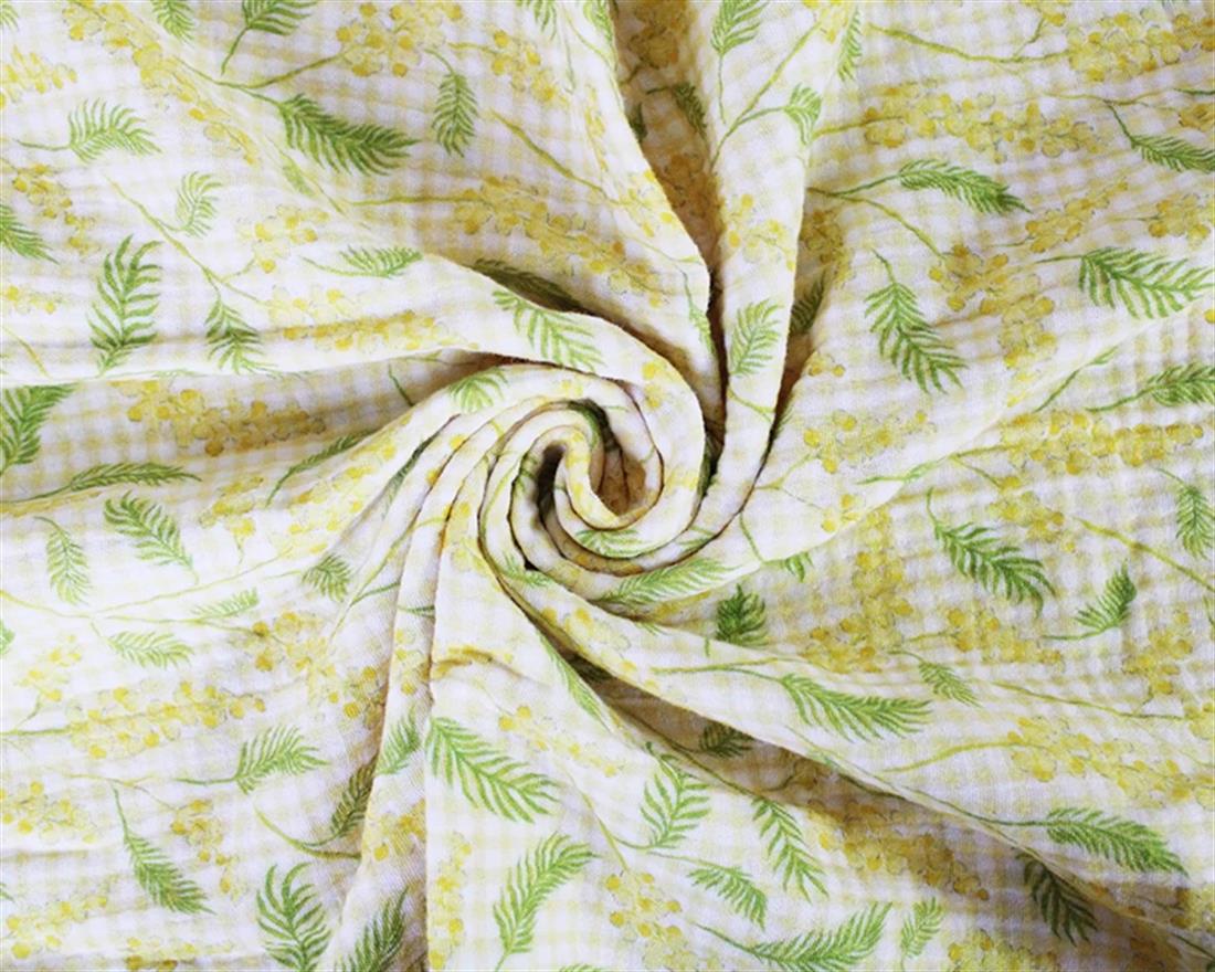 Light Goldenrod Little Johnny Goldenrod Double Gauze Printed Fabric