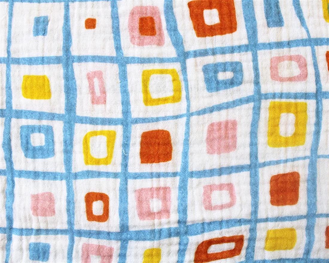 White Little Johnny Pastel Grid Double Gauze Is a Fabric