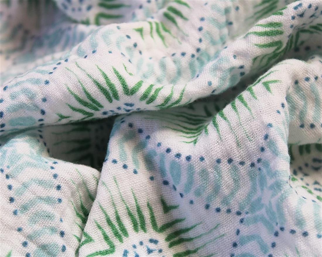 White Little Johnny Aztec Flow Double Gauze Is a Fabric