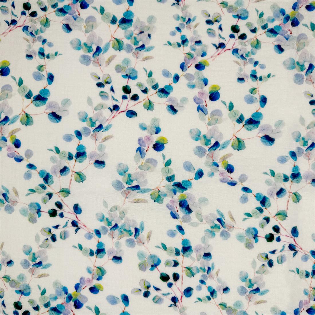 White & Blue Toulouse 100% Cotton Double Gauze Fabric