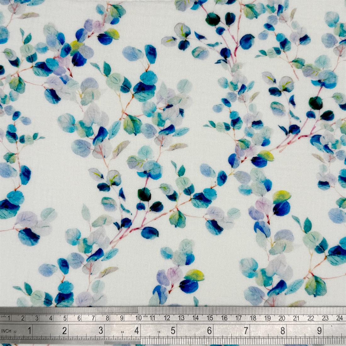 White & Blue Toulouse 100% Cotton Double Gauze Fabric