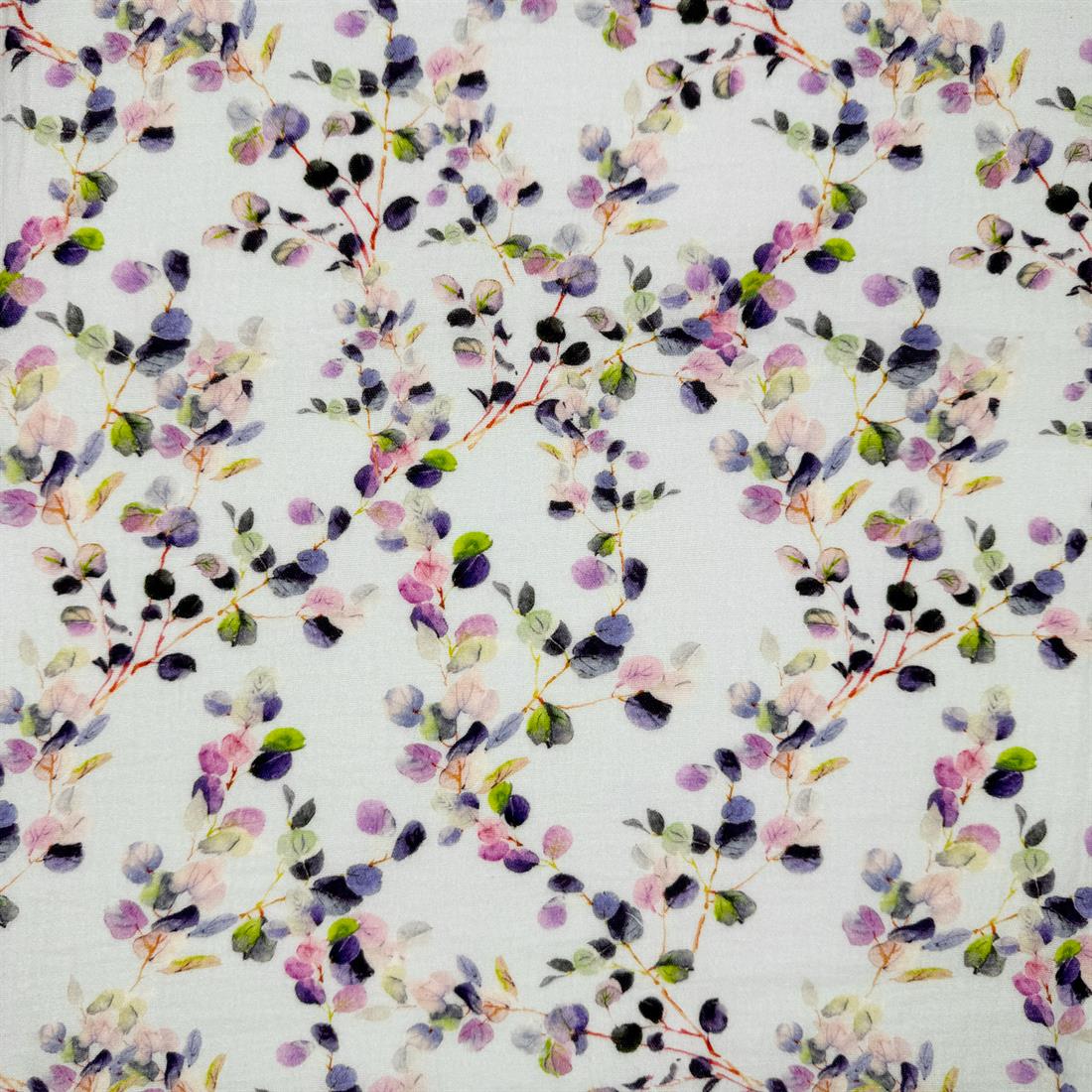 White & Lilac Bordeaux 100% Cotton Double Gauze Fabric