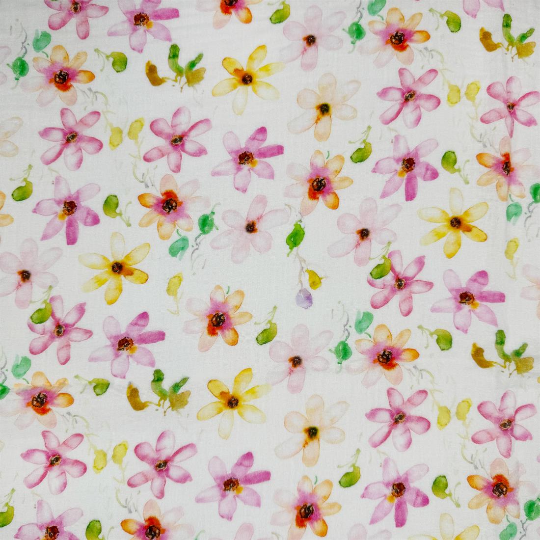 White & Pink Strasbourg 100% Cotton Double Gauze Fabric