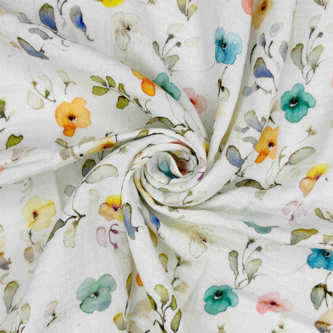 White Montpellier 100% Cotton Double Gauze Fabric