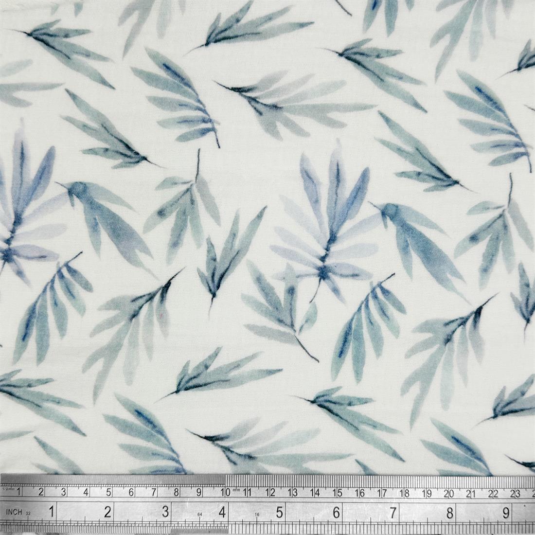 White & Grey Dijon 100% Cotton Double Gauze Fabric