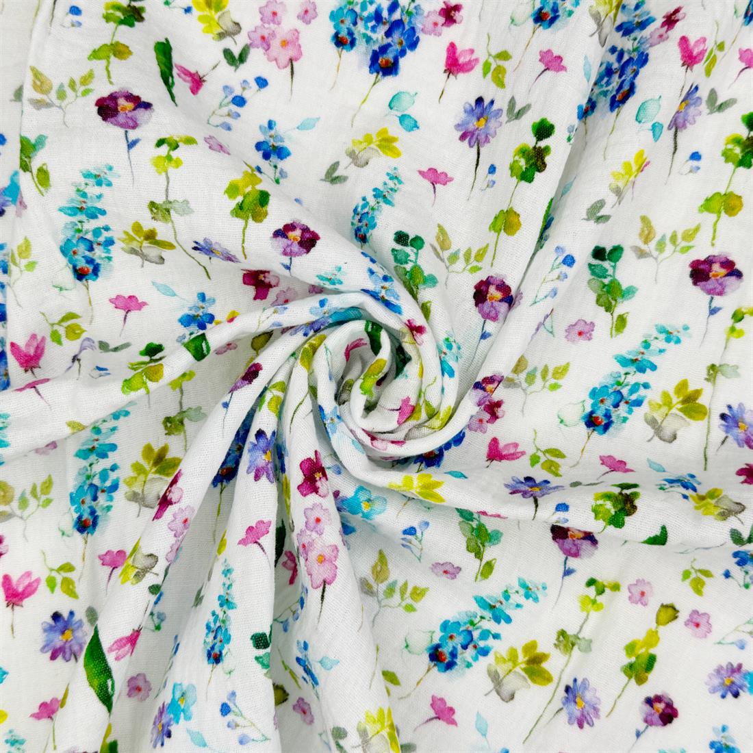 White Lille 100% Cotton Double Gauze Fabric