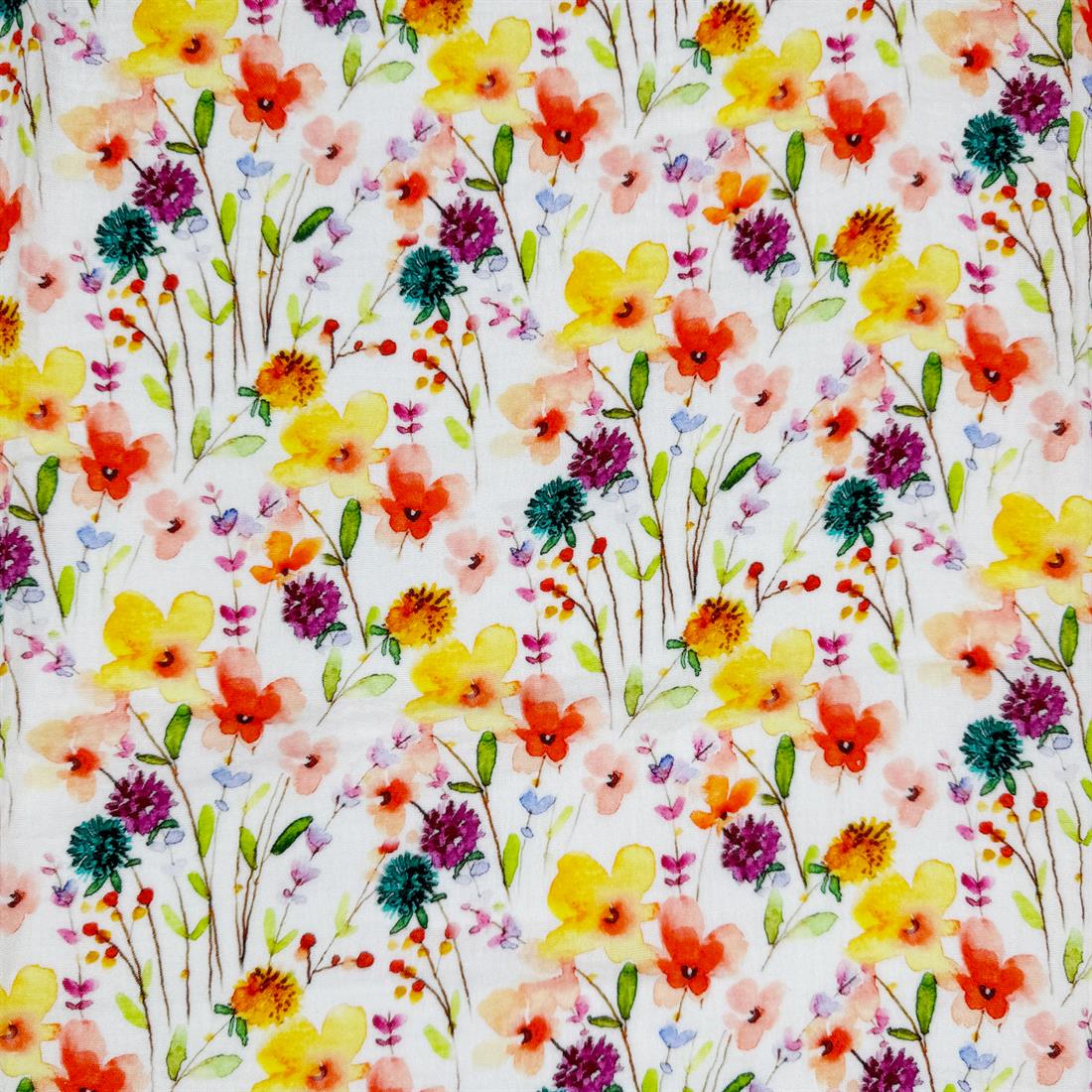 White & Orange Grenoble 100% Cotton Double Gauze Fabric
