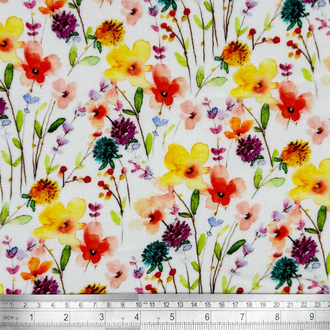 White & Orange Grenoble 100% Cotton Double Gauze Fabric