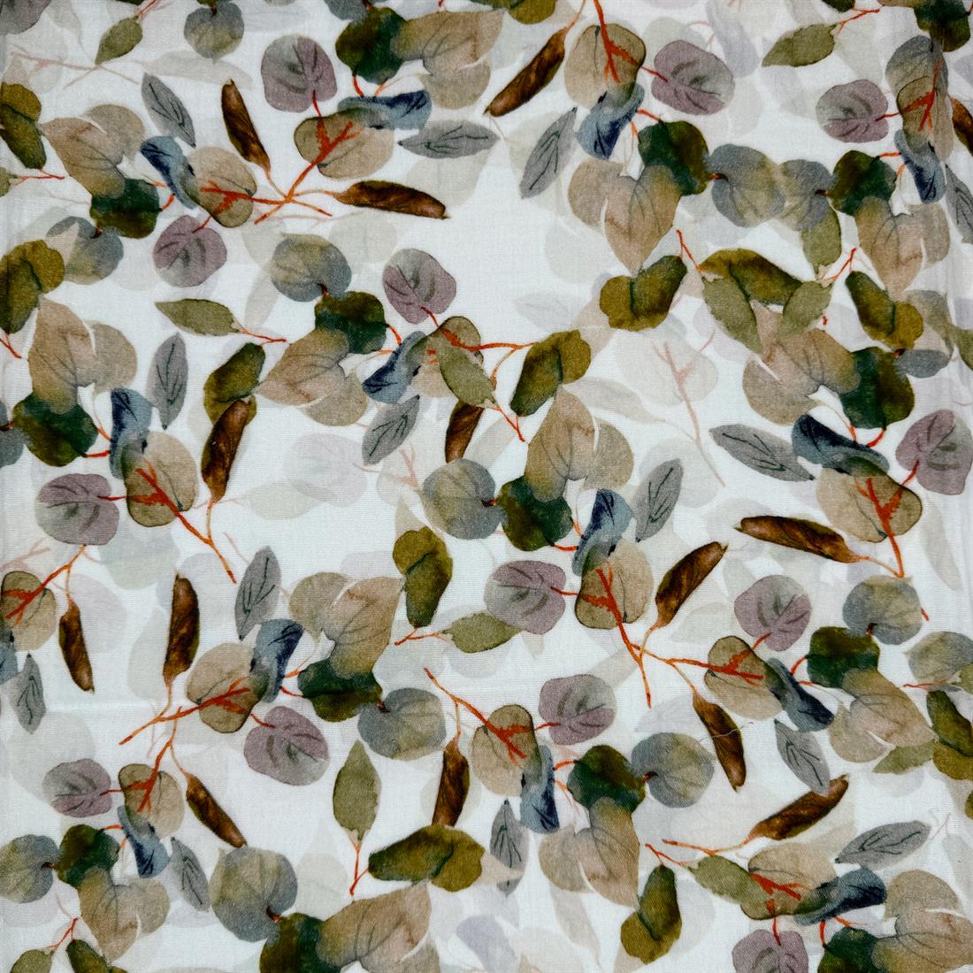White & Olive Lorient 100% Cotton Double Gauze Fabric