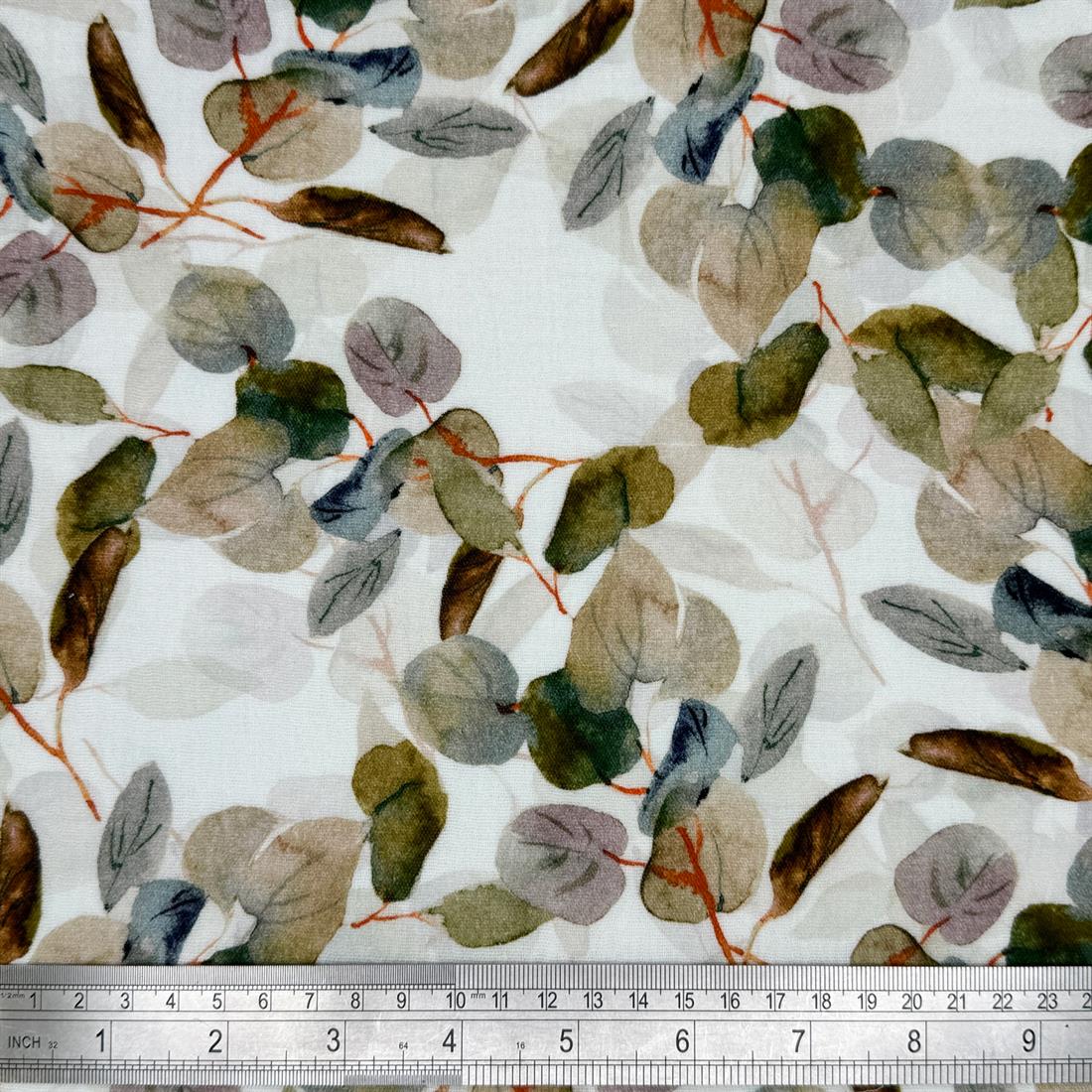 White & Olive Lorient 100% Cotton Double Gauze Fabric