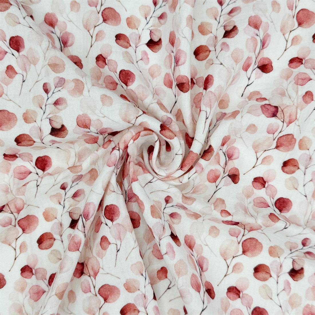 White & Rust Antibes 100% Cotton Double Gauze Fabric