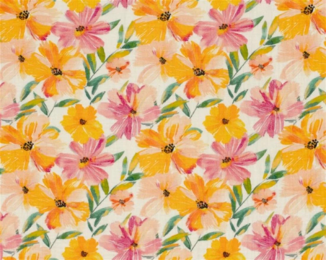 White Muslin Printed Gauze Fabric