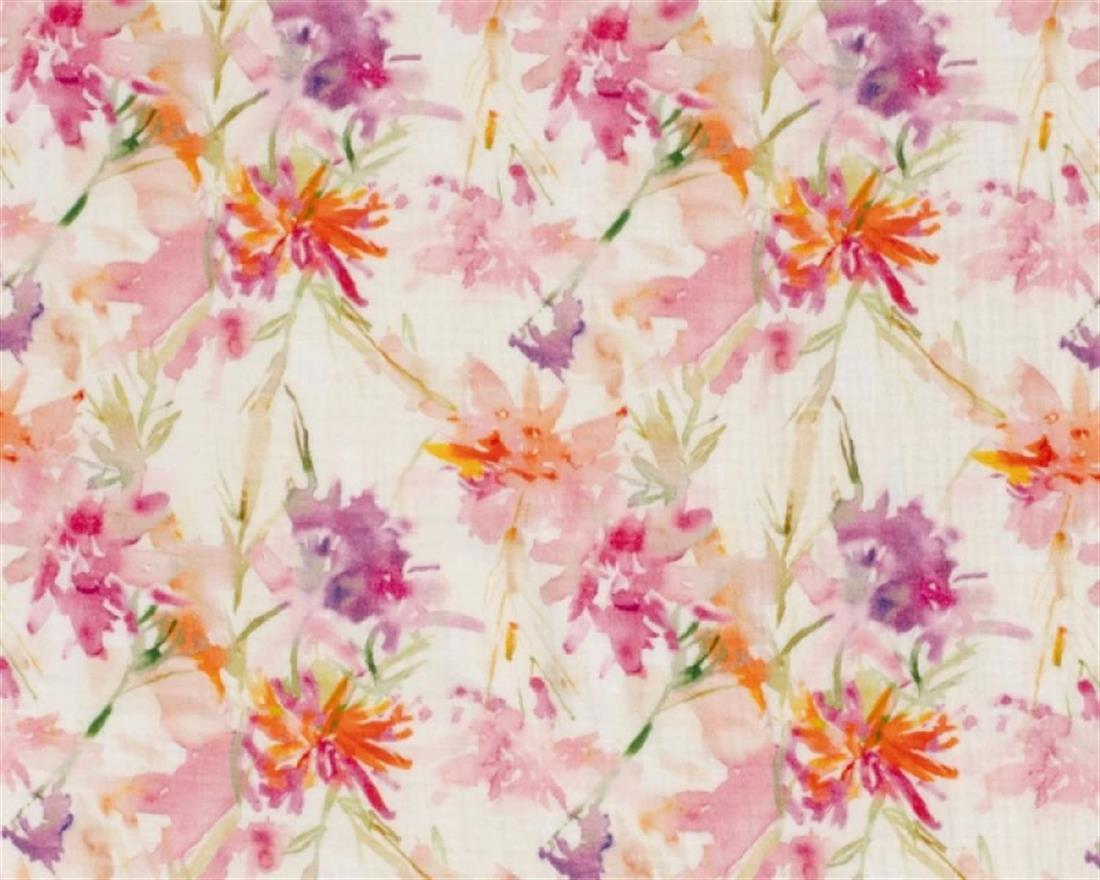 White Muslin Digi Gauze Floral