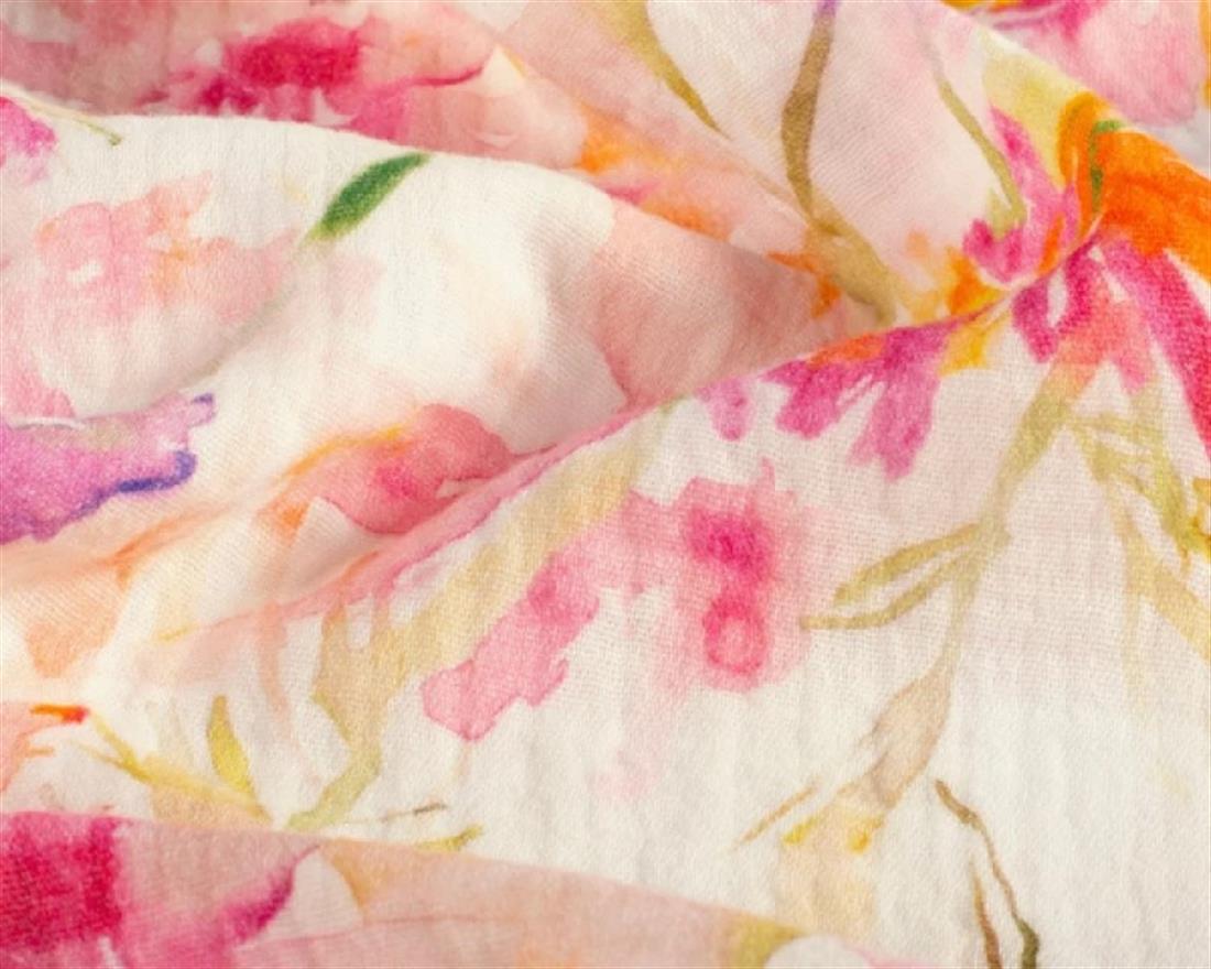 White Muslin Digi Gauze Floral