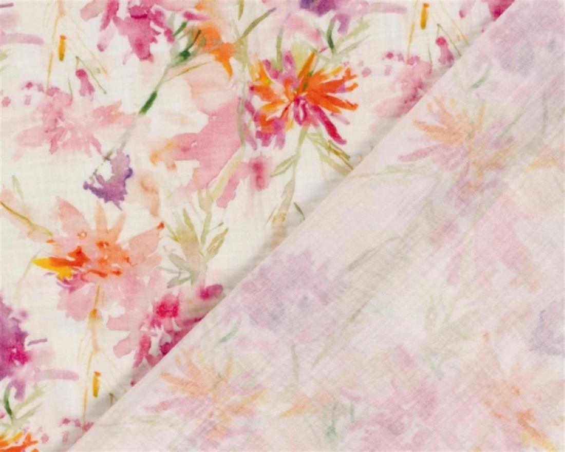 White Muslin Digi Gauze Floral