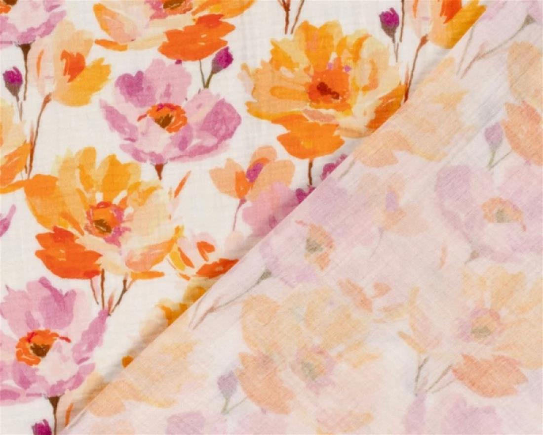 White Muslin Printed Gauze Fabric
