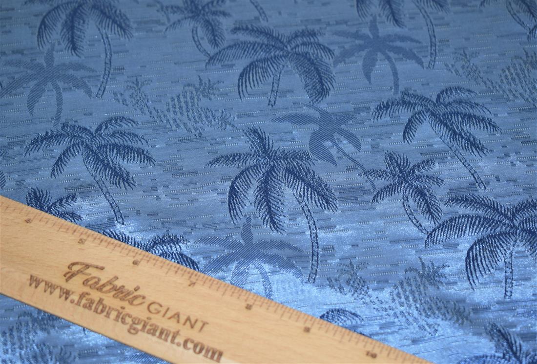 Blue Tropical Print Jacquard