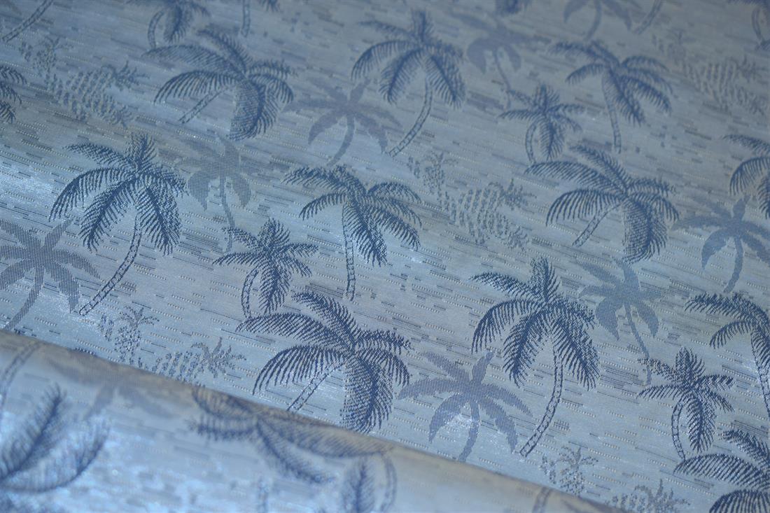 Blue Tropical Print Jacquard