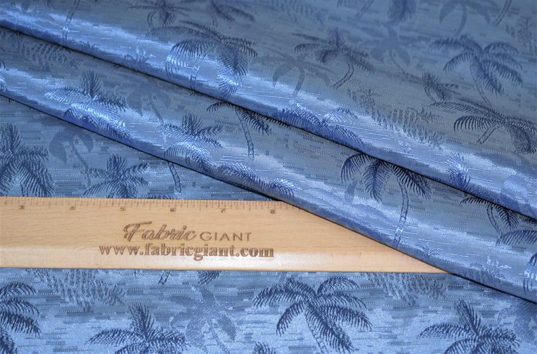 Blue Tropical Print Jacquard