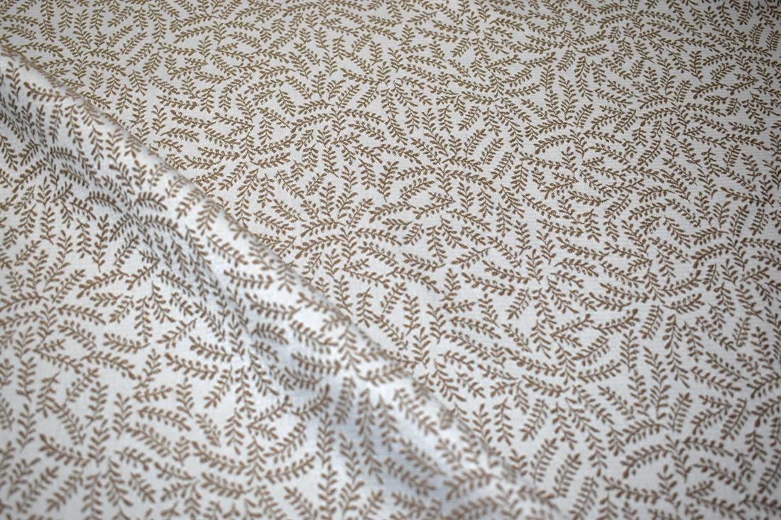 Brown & Silver Cotton Rich Jacquard
