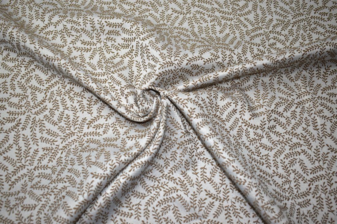 Brown & Silver Cotton Rich Jacquard