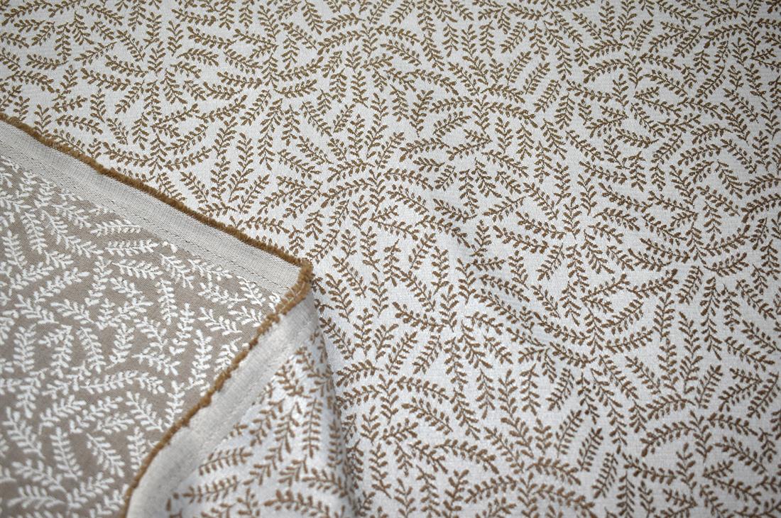 Brown & Silver Cotton Rich Jacquard