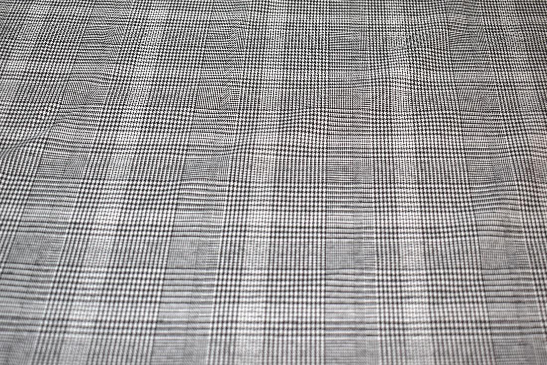 Grey & Black Heavy Poly Jacquard, Tartan Check Print Design