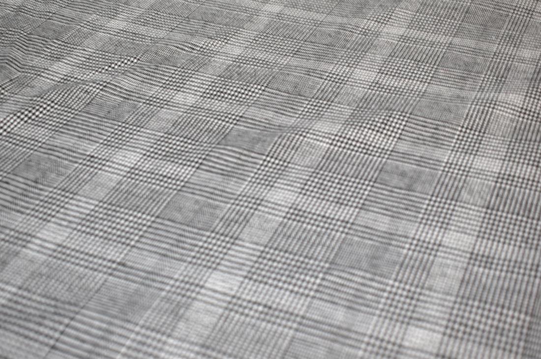 Grey & Black Heavy Poly Jacquard, Tartan Check Print Design