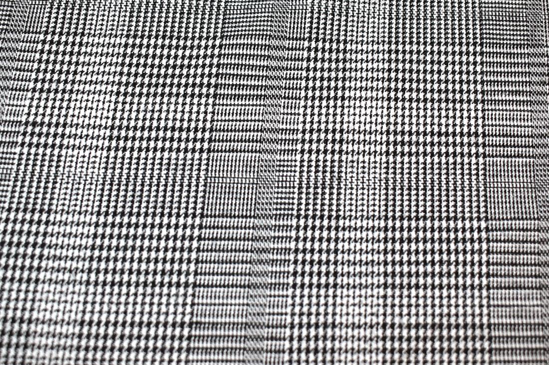 Grey & Black Heavy Poly Jacquard, Tartan Check Print Design