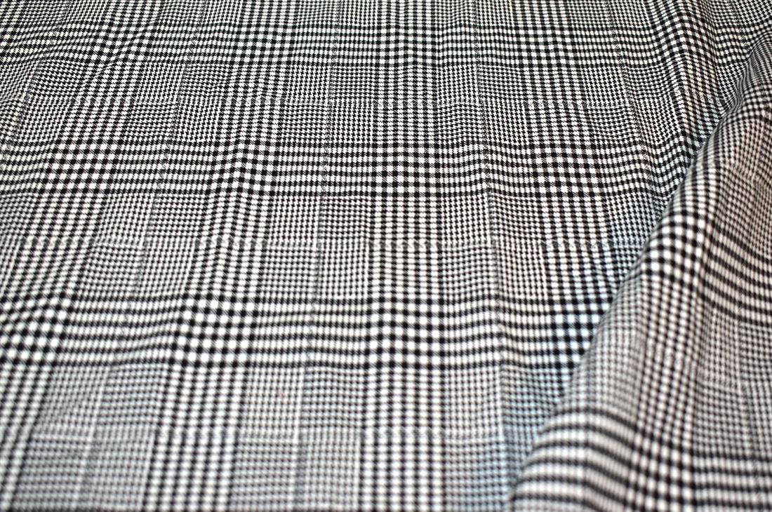 Grey & Black Heavy Poly Jacquard, Tartan Check Print Design