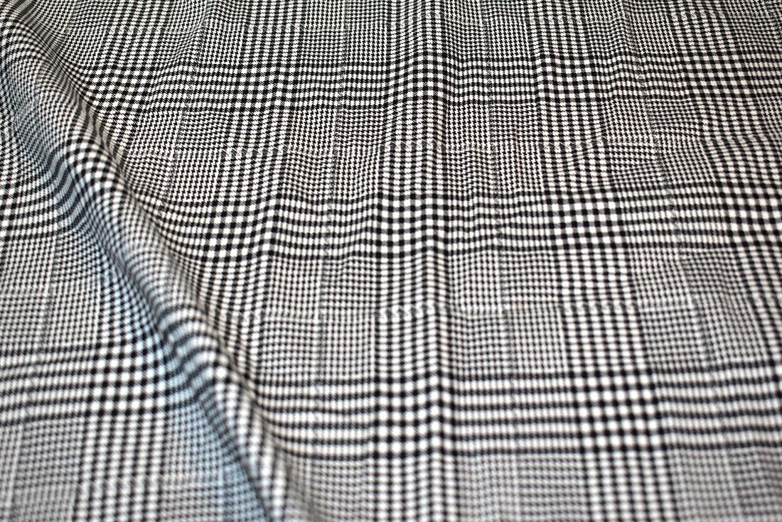 Grey & Black Heavy Poly Jacquard, Tartan Check Print Design