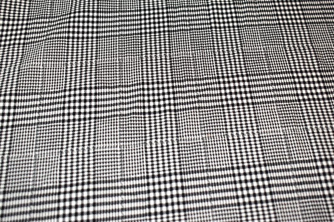 Grey & Black Heavy Poly Jacquard, Tartan Check Print Design