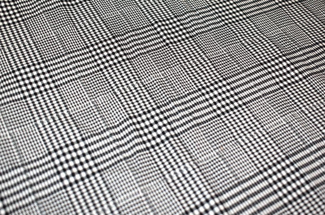 Grey & Black Heavy Poly Jacquard, Tartan Check Print Design